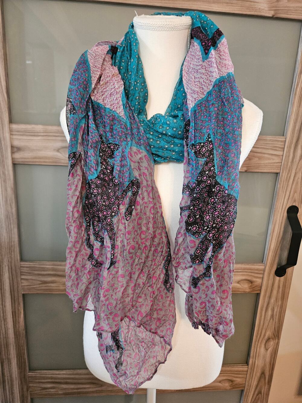 3pc Outfit Lilac Pink Premise Studio Counterparts Slacks Blouse Scarf -L- E37/50